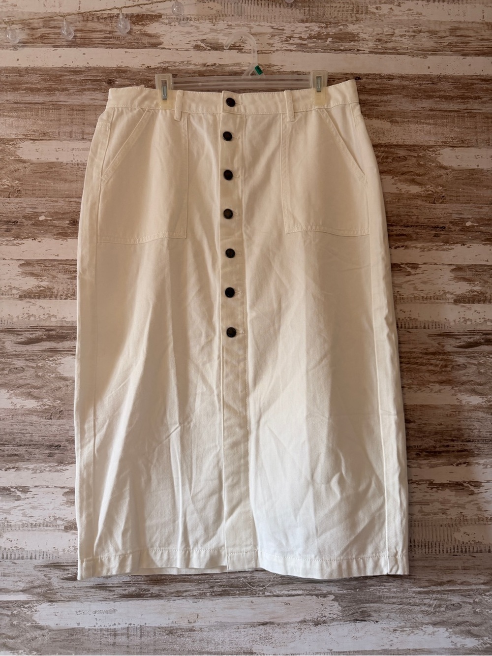 Wrangler White Button-Front Midi Skirt NWOT